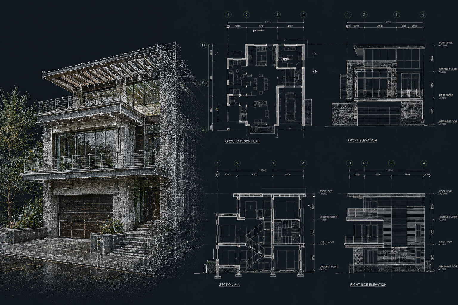 Laser scan point cloud converted to 2D AutoCAD layout